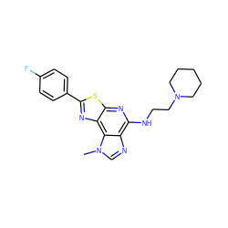 Cn1cnc2c(NCCN3CCCCC3)nc3sc(-c4ccc(F)cc4)nc3c21 ZINC000040972552