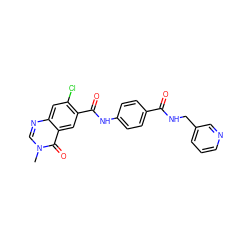 Cn1cnc2cc(Cl)c(C(=O)Nc3ccc(C(=O)NCc4cccnc4)cc3)cc2c1=O ZINC000072107399