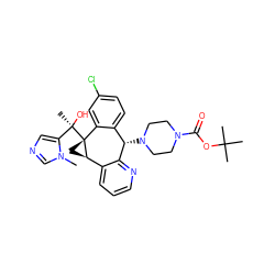 Cn1cncc1[C@@](C)(O)[C@@]12C[C@@H]1c1cccnc1[C@@H](N1CCN(C(=O)OC(C)(C)C)CC1)c1ccc(Cl)cc12 ZINC000103263789