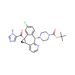 Cn1cncc1C(=O)[C@@]12C[C@@H]1c1cccnc1[C@@H](N1CCN(C(=O)OC(C)(C)C)CC1)c1ccc(Cl)cc12 ZINC000103266816