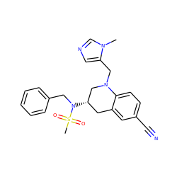 Cn1cncc1CN1C[C@@H](N(Cc2ccccc2)S(C)(=O)=O)Cc2cc(C#N)ccc21 ZINC000028353798