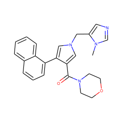 Cn1cncc1Cn1cc(C(=O)N2CCOCC2)c(-c2cccc3ccccc23)c1 ZINC000026821756