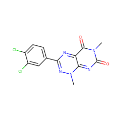 Cn1nc(-c2ccc(Cl)c(Cl)c2)nc2c(=O)n(C)c(=O)nc1-2 ZINC000000487593