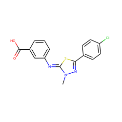 Cn1nc(-c2ccc(Cl)cc2)s/c1=N\c1cccc(C(=O)O)c1 ZINC000028374701