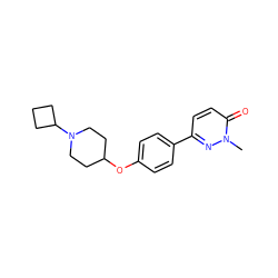 Cn1nc(-c2ccc(OC3CCN(C4CCC4)CC3)cc2)ccc1=O ZINC000072178777