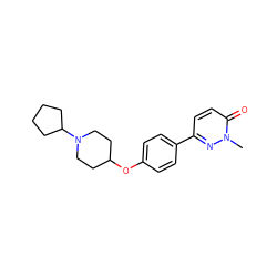 Cn1nc(-c2ccc(OC3CCN(C4CCCC4)CC3)cc2)ccc1=O ZINC000072178778