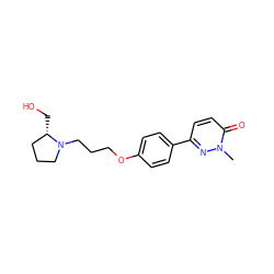 Cn1nc(-c2ccc(OCCCN3CCC[C@@H]3CO)cc2)ccc1=O ZINC000072106102