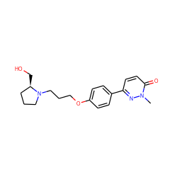 Cn1nc(-c2ccc(OCCCN3CCC[C@H]3CO)cc2)ccc1=O ZINC000072107019