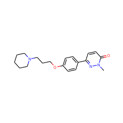 Cn1nc(-c2ccc(OCCCN3CCCCC3)cc2)ccc1=O ZINC000072108587