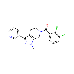 Cn1nc(-c2cccnc2)c2c1CN(C(=O)c1cccc(Cl)c1Cl)CC2 ZINC000221715578