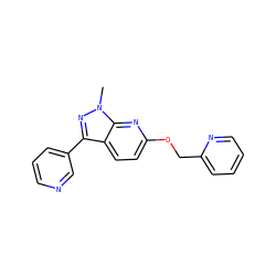 Cn1nc(-c2cccnc2)c2ccc(OCc3ccccn3)nc21 ZINC000103261392