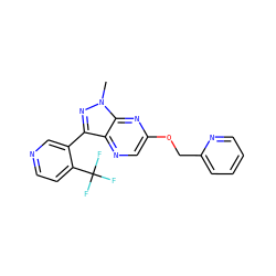 Cn1nc(-c2cnccc2C(F)(F)F)c2ncc(OCc3ccccn3)nc21 ZINC000103261401