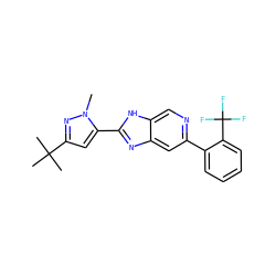 Cn1nc(C(C)(C)C)cc1-c1nc2cc(-c3ccccc3C(F)(F)F)ncc2[nH]1 ZINC000147109979