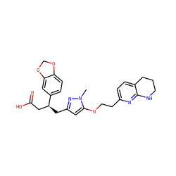 Cn1nc(C[C@@H](CC(=O)O)c2ccc3c(c2)OCO3)cc1OCCc1ccc2c(n1)NCCC2 ZINC000033972246