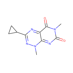 Cn1nc(C2CC2)nc2c(=O)n(C)c(=O)nc1-2 ZINC000096282732