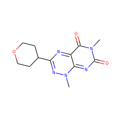 Cn1nc(C2CCOCC2)nc2c(=O)n(C)c(=O)nc1-2 ZINC000096282729