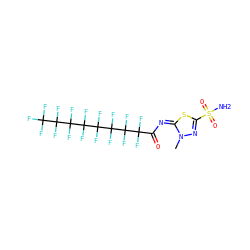 Cn1nc(S(N)(=O)=O)s/c1=N/C(=O)C(F)(F)C(F)(F)C(F)(F)C(F)(F)C(F)(F)C(F)(F)C(F)(F)C(F)(F)F ZINC000034718069