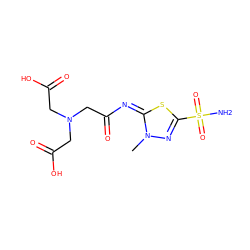 Cn1nc(S(N)(=O)=O)s/c1=N/C(=O)CN(CC(=O)O)CC(=O)O ZINC000013472912