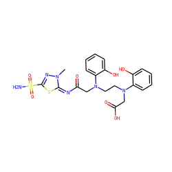 Cn1nc(S(N)(=O)=O)s/c1=N/C(=O)CN(CCN(CC(=O)O)c1ccccc1O)c1ccccc1O ZINC000029239758