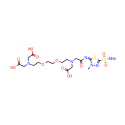 Cn1nc(S(N)(=O)=O)s/c1=N/C(=O)CN(CCOCCOCCN(CC(=O)O)CC(=O)O)CC(=O)O ZINC000029243987