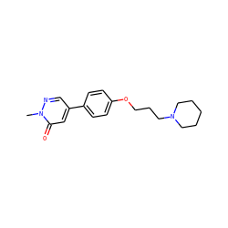 Cn1ncc(-c2ccc(OCCCN3CCCCC3)cc2)cc1=O ZINC000073297559