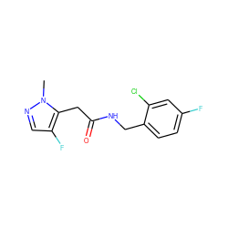 Cn1ncc(F)c1CC(=O)NCc1ccc(F)cc1Cl ZINC000095565734