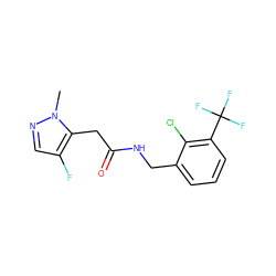 Cn1ncc(F)c1CC(=O)NCc1cccc(C(F)(F)F)c1Cl ZINC000058638461