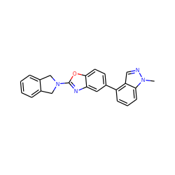 Cn1ncc2c(-c3ccc4oc(N5Cc6ccccc6C5)nc4c3)cccc21 ZINC000068205241