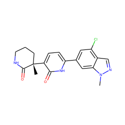 Cn1ncc2c(Cl)cc(-c3ccc([C@@]4(C)CCCNC4=O)c(=O)[nH]3)cc21 ZINC000474609505