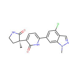 Cn1ncc2c(Cl)cc(-c3ccc([C@@]4(C)CCNC4=O)c(=O)[nH]3)cc21 ZINC001772621375