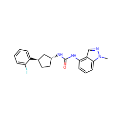 Cn1ncc2c(NC(=O)N[C@@H]3CC[C@@H](c4ccccc4F)C3)cccc21 ZINC000169704963