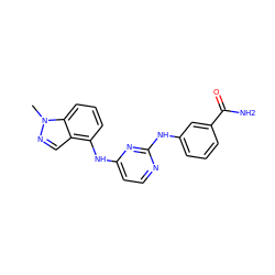 Cn1ncc2c(Nc3ccnc(Nc4cccc(C(N)=O)c4)n3)cccc21 ZINC000028950589