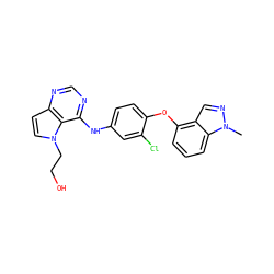 Cn1ncc2c(Oc3ccc(Nc4ncnc5ccn(CCO)c45)cc3Cl)cccc21 ZINC000084668857