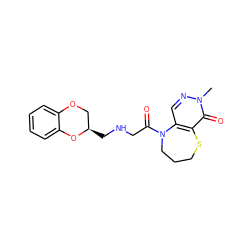 Cn1ncc2c(c1=O)SCCCN2C(=O)CNC[C@@H]1COc2ccccc2O1 ZINC000026726778