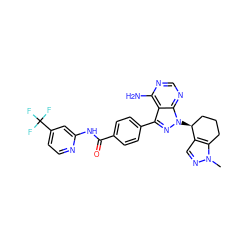 Cn1ncc2c1CCC[C@@H]2n1nc(-c2ccc(C(=O)Nc3cc(C(F)(F)F)ccn3)cc2)c2c(N)ncnc21 ZINC000217070462