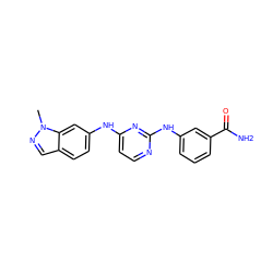 Cn1ncc2ccc(Nc3ccnc(Nc4cccc(C(N)=O)c4)n3)cc21 ZINC000028950571