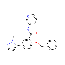 Cn1nccc1-c1ccc(OCc2ccccc2)c(C(=O)Nc2cccnc2)c1 ZINC000116761018