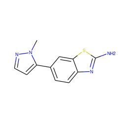 Cn1nccc1-c1ccc2nc(N)sc2c1 ZINC000473095203