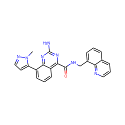 Cn1nccc1-c1cccc2c(C(=O)NCc3cccc4cccnc34)nc(N)nc12 ZINC000653786676