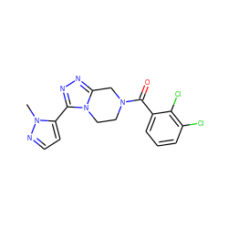 Cn1nccc1-c1nnc2n1CCN(C(=O)c1cccc(Cl)c1Cl)C2 ZINC000095565311