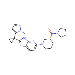 Cn1nccc1C1(c2nc3ccc(N4CCC[C@@H](C(=O)N5CCCC5)C4)nc3[nH]2)CC1 ZINC001772598765