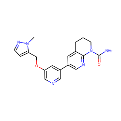 Cn1nccc1COc1cncc(-c2cnc3c(c2)CCCN3C(N)=O)c1 ZINC001772595602