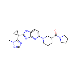 Cn1ncnc1C1(c2nc3nc(N4CCC[C@@H](C(=O)N5CCCC5)C4)ccc3[nH]2)CC1 ZINC000221145421