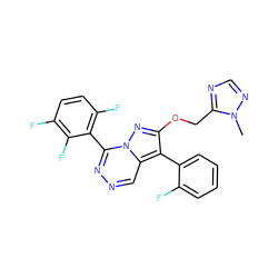 Cn1ncnc1COc1nn2c(-c3c(F)ccc(F)c3F)nncc2c1-c1ccccc1F ZINC000036088284