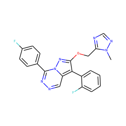 Cn1ncnc1COc1nn2c(-c3ccc(F)cc3)nncc2c1-c1ccccc1F ZINC000036088298