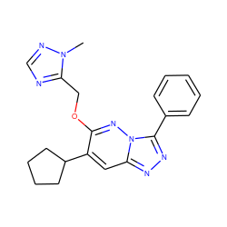 Cn1ncnc1COc1nn2c(-c3ccccc3)nnc2cc1C1CCCC1 ZINC000013675145