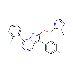 Cn1ncnc1COc1nn2c(-c3ccccc3F)nncc2c1-c1ccc(F)cc1 ZINC000036088303