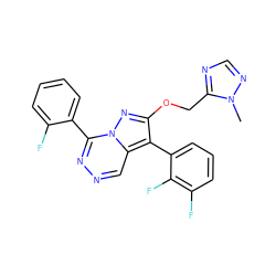 Cn1ncnc1COc1nn2c(-c3ccccc3F)nncc2c1-c1cccc(F)c1F ZINC000036088274