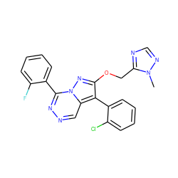 Cn1ncnc1COc1nn2c(-c3ccccc3F)nncc2c1-c1ccccc1Cl ZINC000036088308