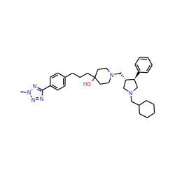 Cn1nnc(-c2ccc(CCCC3(O)CCN(C[C@H]4CN(CC5CCCCC5)C[C@@H]4c4ccccc4)CC3)cc2)n1 ZINC000026819171